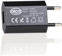 Зарядное устройство Alca 220v USB черное 510810