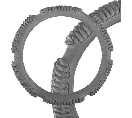 Оплетка SKYWAY Sponge ribby 6 подушечек, XL, серая, экокожа S01102224 1