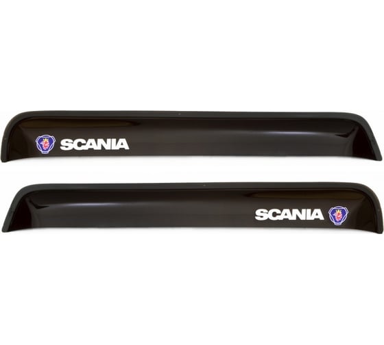 Дефлектор окон REIN SCANIA 3 серия прямой 1988-1996, накладной, дымчатый, 2 шт RЕINWV884