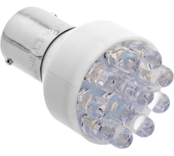 Автомобильная лампочка светодиод МАЯК WHITE 4660007272761 12V, T25, 12LED, BA15s, стоп 12T25-W\12LED 1