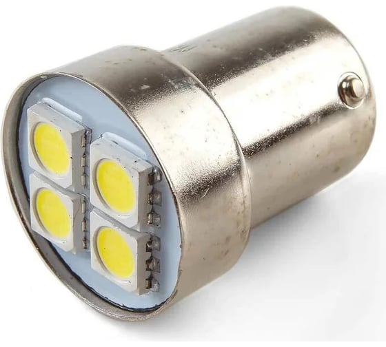 Автомобильная лампочка светодиод МАЯК WHITE 24V, T15, 4SMD, BA15s, стоп 24T15-W\4SMD