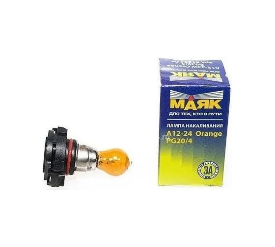 Автомобильная лампочка МАЯК Orange PSY24W, 12V, 24W, PG20-4 61224Or 1