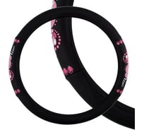 Оплетка SKYWAY Glamour-2 M, черно-розовая, экокожа S01102269