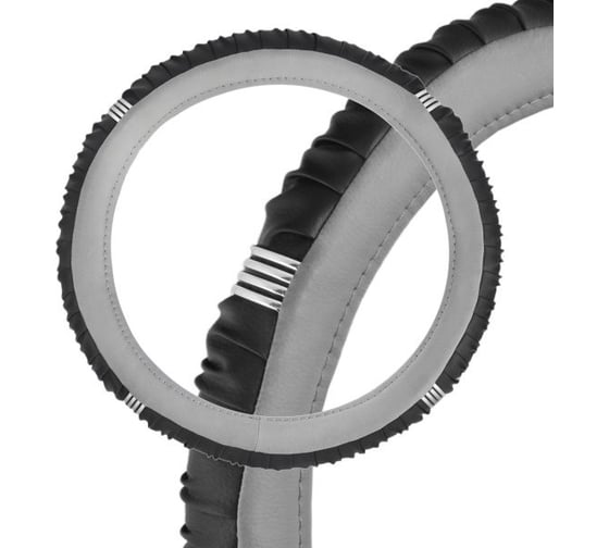 Оплетка SKYWAY Crome-2 M, черно-серая, экокожа S01102061