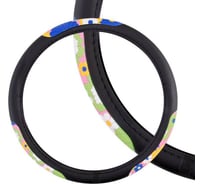 Оплетка SKYWAY Glamour-2 M, черно-сине-зеленая, экокожа S01102272