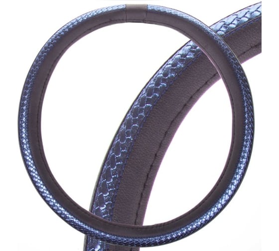 Оплетка SKYWAY Luxury-1 L, черно-синяя, экокожа S01102377 1
