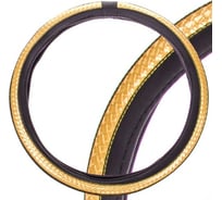 Оплетка SKYWAY Luxury-1 L, черно-желтая, экокожа S01102376