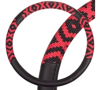 Оплетка SKYWAY Glamour-7 M, черно-красная, экокожа S01102411