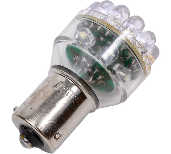 Автомобильная лампа Светодиод МАЯК 4660007270859 WHITE 12V, T25/7, 24LED, BAU15D, стоп, габариты 12T25\7-W\24LED