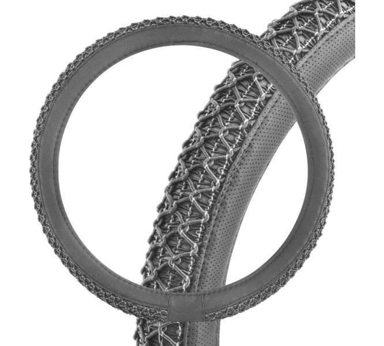 Оплетка SKYWAY Modern-3 L, серая, экокожа S01102262 1