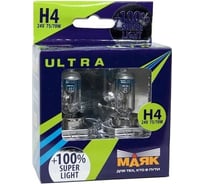 Автомобильная лампа МАЯК Н4 24V 75/70W P43t Super Light +100% ULTRA 84430SL+100