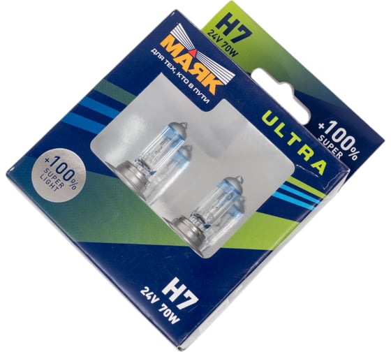 Автомобильная лампа МАЯК Н7 24V 70W PX26d Super Ligte +100% ULTRA 84730SL+100