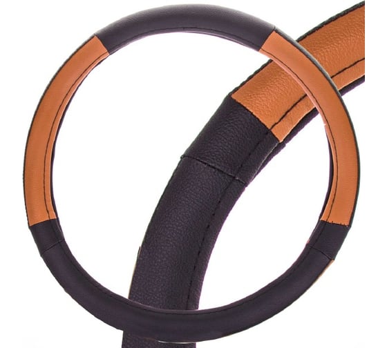 Оплетка SKYWAY Combo-3 L, черно/оранжевая, экокожа S01102368 1