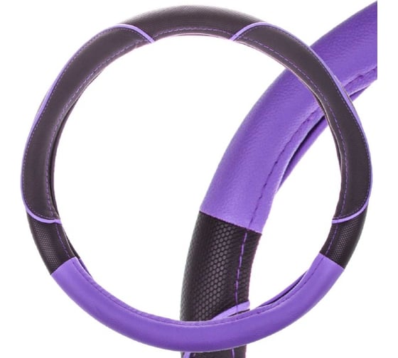 Оплетка SKYWAY Combo-4 L, черно/фиолетовая, экокожа S01102397 1