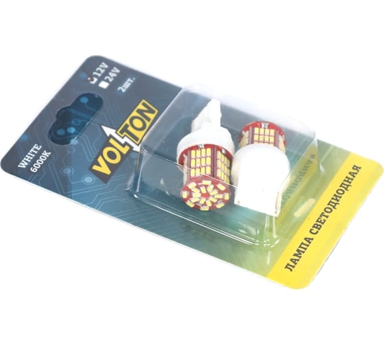 Светодиодная лампа VOLTON T20 W3x16q 12V 78 SMD 3014, 1 контакт, 2 шт. VLTC2014