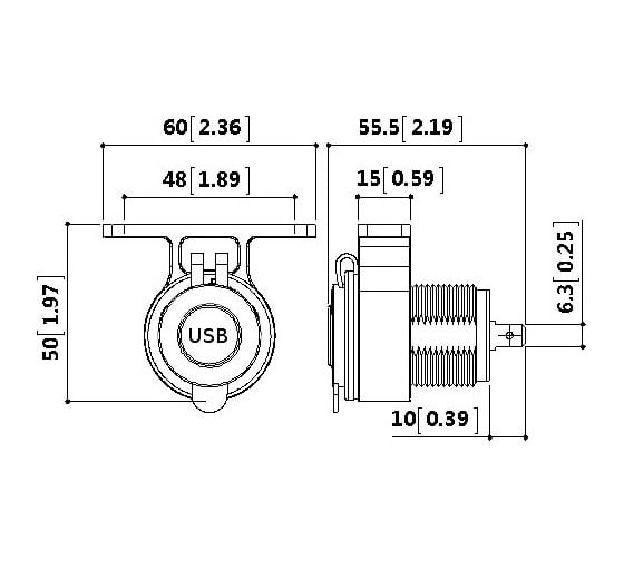 Розетка-USB РИФ 3,1А на кронштейне RIF22-4-1009000