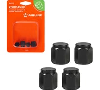 Колпачки на шинный вентиль Airline K-3, черные, металл, 4 шт. AVC15