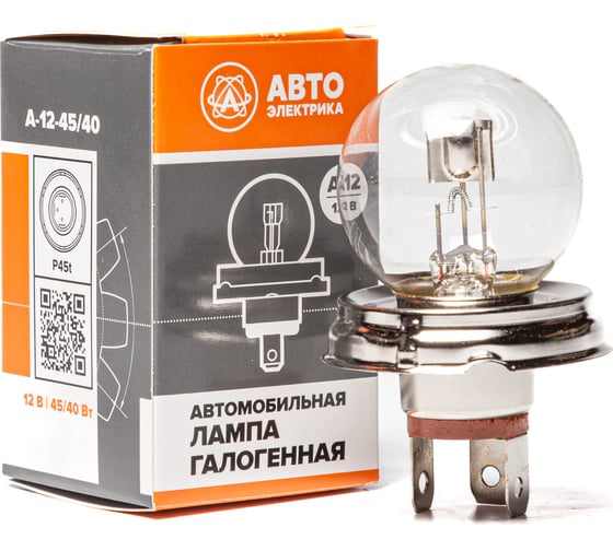 Автолампа АВТОЭЛЕКТРИКА а12-45+40 p45t , 12 в, 09.02368