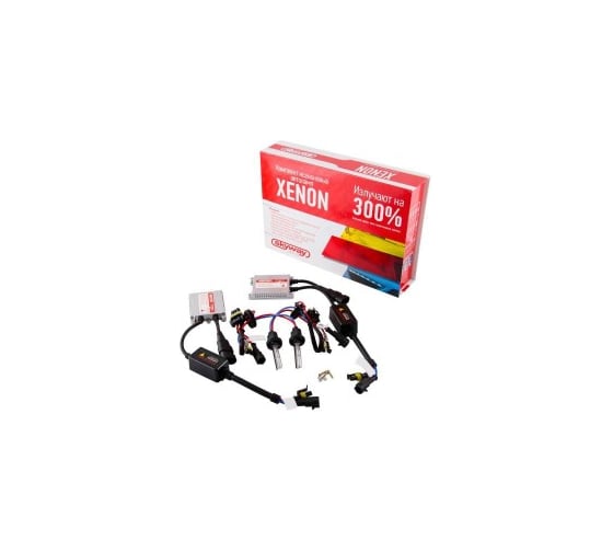 Автолампа би-ксенон SKYWAY H4 H/L, 12V, 35W, 4300K, 2 шт., провод, 2 блока розжига SH4 H_L 4300K D13 12V35W