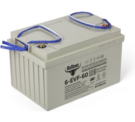 Тяговый аккумулятор 6-EVF-60, 12В, 60 А/ч (C5) Rutrike 022599