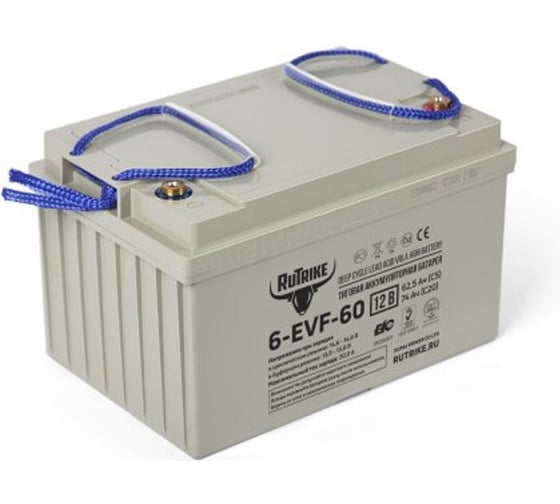 Тяговый аккумулятор 6-EVF-60, 12В, 60 А/ч (C5) Rutrike 022599 1