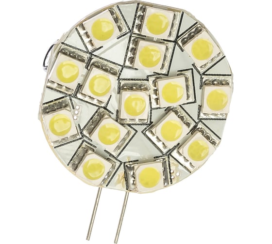 Автолампа диод SKYWAY G4, 15 SMD диодов, 1-контактная, белая, габариты, стопы SG4-15SMD-3528 W