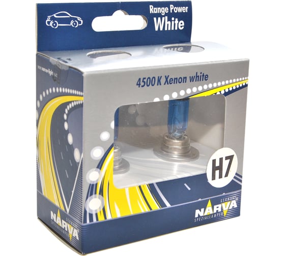 Автолампа NARVA H7 55 PX26d RANGE POWER WHITE 4500K 2шт 12V 1 10 ст.артикул: 98518RPW2  486072100