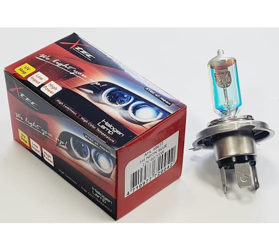 Автолампа Xtec neon blue h4 12 v, 60/55 w, p43t, белый свет-голубой оттенок AHL 48677