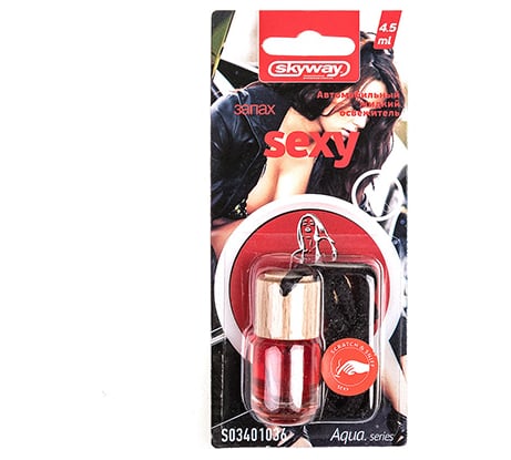 Ароматизатор подвесной бутылочка с деревяной крышкой SKYWAY Aqua.series Sexy S03401036