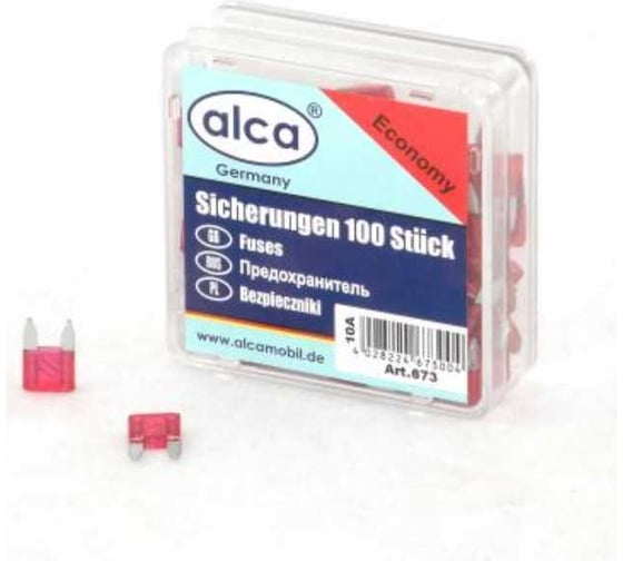 Флажковые предохранители Alca 10 A МИНИ, 100 шт. 673000