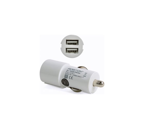 TwinUSB2400/AUTO Robiton, 4800 мА, с 2 USB входом, /12-24B/, BL1 13910