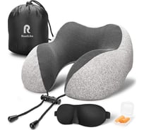 Подушка для путешествий RoadLike с эффектом памяти, серая Travel Kit