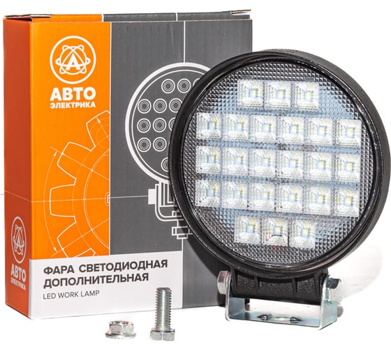Фара АВТОЭЛЕКТРИКА ae72r-24led-42pc круглая, рассеиваемый свет, 24 диодов, 72w, 115x42x142, 12/24 v 09.02420
