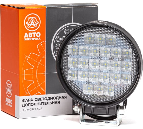Фара АВТОЭЛЕКТРИКА ae72r-24led-65pc круглая, рассеиваемый свет, 24 диодов, 72 w, 115x65x142, 12/24v 09.02418