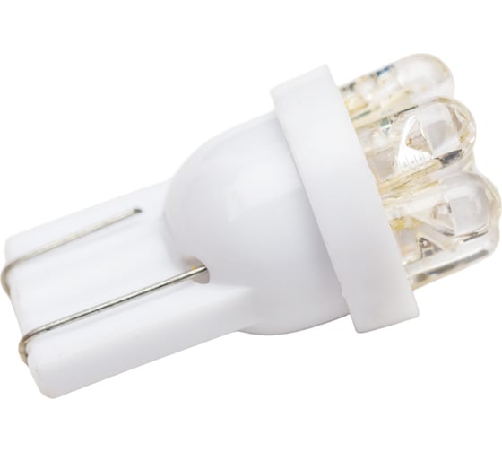 Автолампа диод SKYWAY T10*W5W* 12V 7 LED Блистер без цоколя 1-конт Белая компл. 2 шт. Габариты, S08201345
