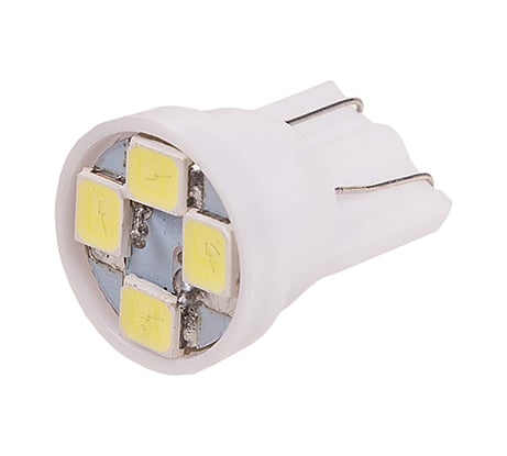 Автолампа диод SKYWAY T10W5W 12V 4 SMD Блистер без цоколя 1-конт, белая, комплект 2 шт., габариты S08201340