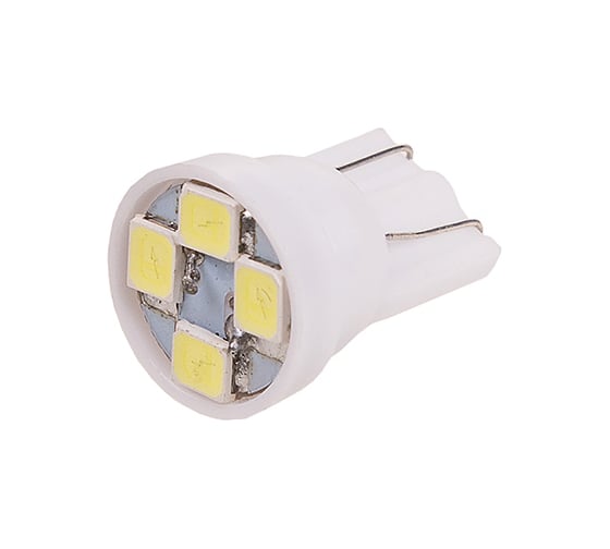 Автолампа диод SKYWAY T10W5W 12V 4 SMD Блистер без цоколя 1-конт, белая, комплект 2 шт., габариты S08201340 1