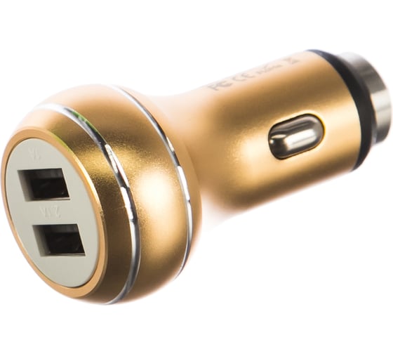 Автомобильное зарядное устройство с двумя разъемами PERFEO USB 1А + 2.1A металл 30012039