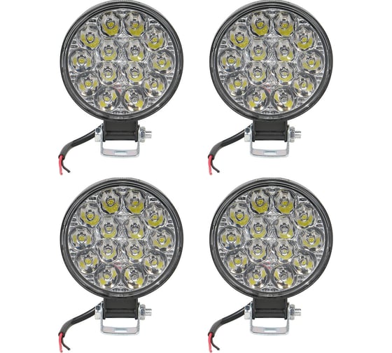 Светодиодная фара Airline круглая, 14 LED направленный свет, 14W (83x83x22) 12V, комплект 4 шт. STANDART ALED035