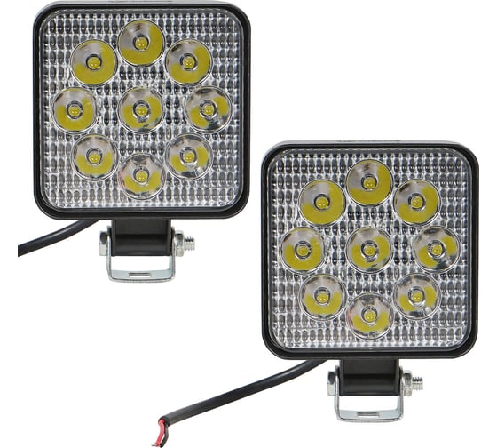 Светодиодная фара Airline квадратная, 9 LED направленный свет, 9W (83x83x22) 12V, 2 шт. ALED022
