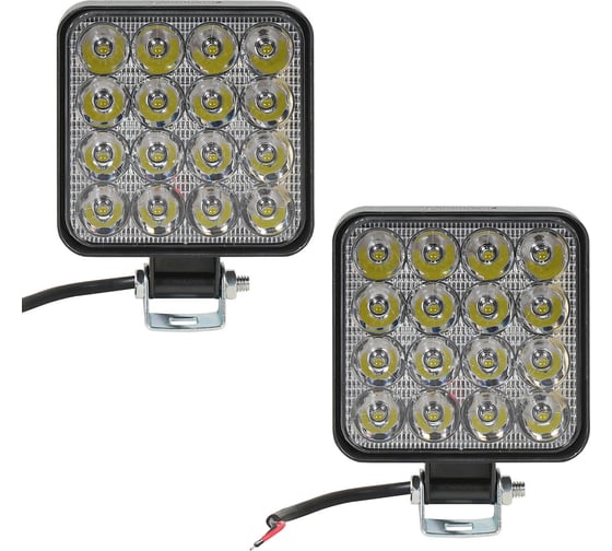 Светодиодная фара Airline квадратная, 16 LED направленный свет, 16W (83x83x22) 12V, 2шт. ALED024