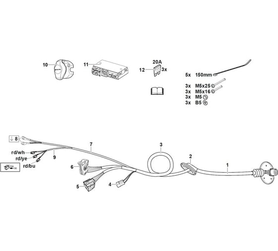 Комплект электрики фаркопа Westfalia для Porsche Macan 04/2014, 13-пин 327068300113