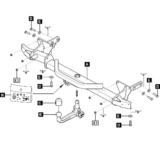 Фаркоп Westfalia на Jeep Cherokee KL 04/2014, тип шара AV 342207600001
