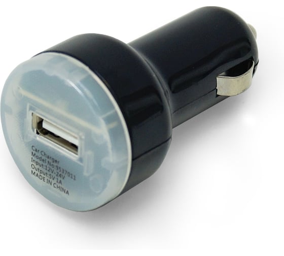 Автомобильный USB-адаптер Jilion 1USB 1000 мА, чёрный 9537011