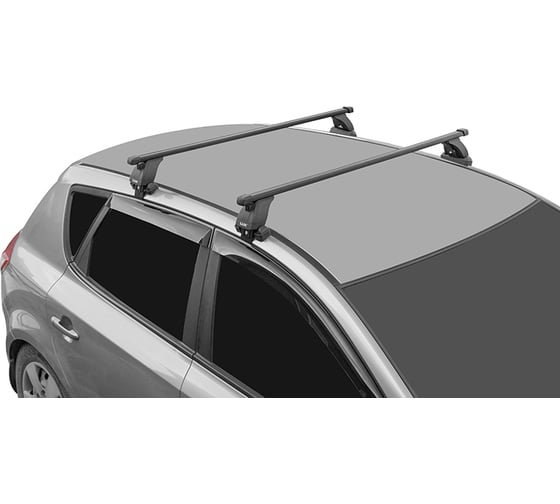 Багажная система с дугами LUX 1,3 м прямоугольными в пластике для Hyundai Santa Fe 698843