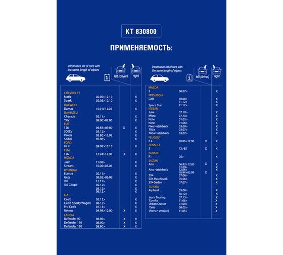 Щетка стеклоочистителя KRAFT гибридная 350мм KT 830800