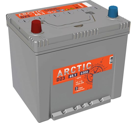 Аккумулятор TITAN ARCTIC ASIA 65.1 VL B01, прямая полярность, 630А, 230x175x223 4607008888119
