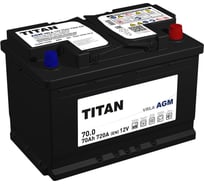 Аккумулятор TITAN AGM 70.0 VRLA, обратная полярность, 720А, 278x175x190 4610082702110