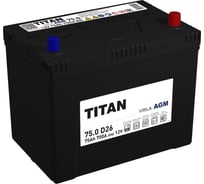 Аккумулятор TITAN AGM 75.0 VRLA D26 B00 обратная полярность, 700А, 258x171x222 4610082702127