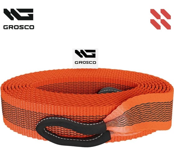 Динамическая стропа Grosco 7т, 4м, крюк/скоба, рывковый трос для буксировки авто до 3.5 тонн BTD0704HS 1